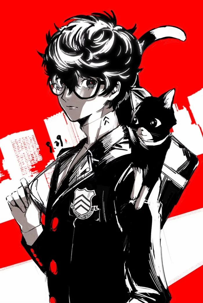 Joker and Morgana - Anime art, Anime, Games, Persona, Persona 5, Ren Amamiya