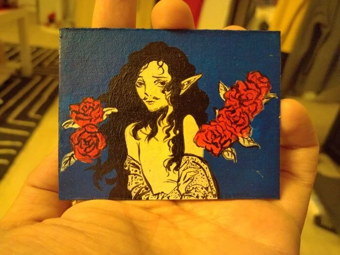 Magnet 73 - My, Painting, Needlework, Acrylic, Crafts, Magnets, Anime, Needlework without process