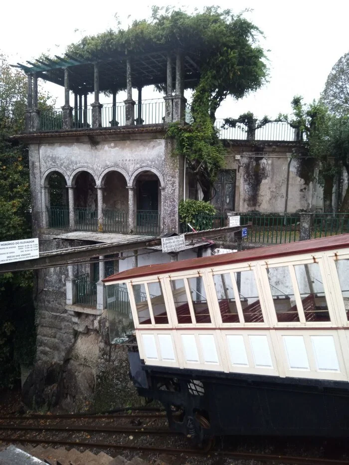 Funicular in Braga, Portugal - My, Steampunk, Mechanism, Legacy, Ingenious, Architecture, Portugal, Video, Vertical video, Longpost, Funicular