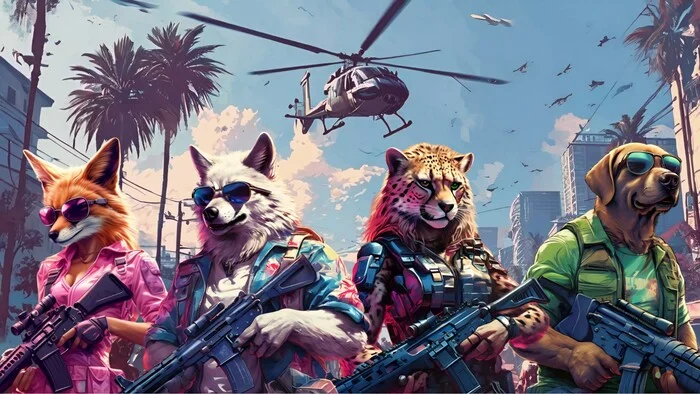 Фурри арт от Wolfmks #101 концепты для новой песни по Left 4 dead 2 - Моё, Фурри, Furry Art, Волк, Furry wolf, Картинка с текстом, Арты нейросетей, Лабрадор, Гепард, Лиса