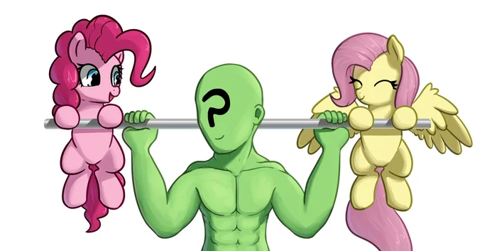 Качок - My Little Pony, Anon, Fluttershy, Pinkie Pie