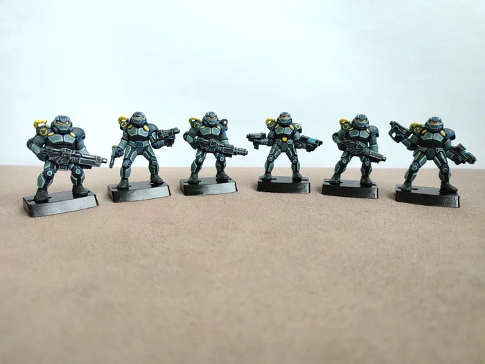 Painting of the Armored Infantry Squad Assault Special Forces Part 7 - My, Painting miniatures, Stand modeling, Miniature, Craft, Board games, Painting, Modeling, Painting, Scale model, Collection, Longpost