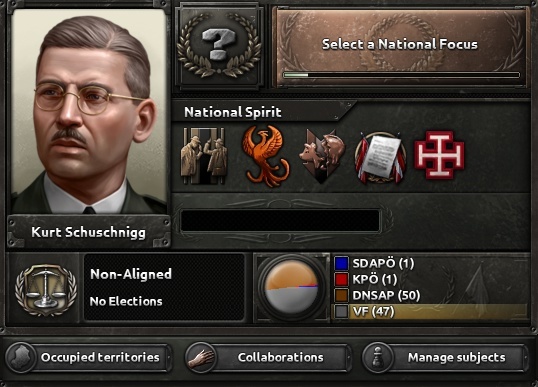 Так будет выглядеть игра, как только вы её запустите. Как видите, ОФ указан как нейтральная партия, чтобы показать, что в партии было несколько не фашистов.