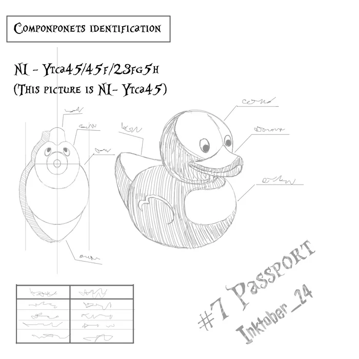 7/31 Passport/Паспорт  KettliNekly - Моё, Арт, Рисунок, Цифровой рисунок, Inktober, Скетч, Резиновая уточка, Утка, 2D, Юмор, Иллюстрации, Игрушки, Набросок