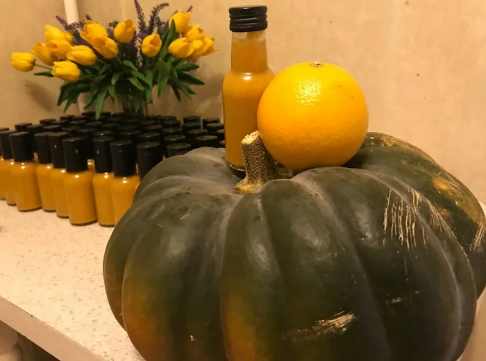 Making Spicy Pumpkin Orange Sauce - My, Hot peppers, Spicy sauce, Spicy cuisine, Preparation, Carolina Reaper, Scorpion Trinidad, Men's cooking, Video, Longpost