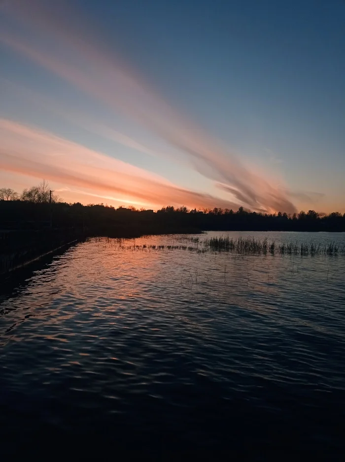 Sunset on Nytvinsky pond - My, Sunset, Perm Territory, Mobile photography