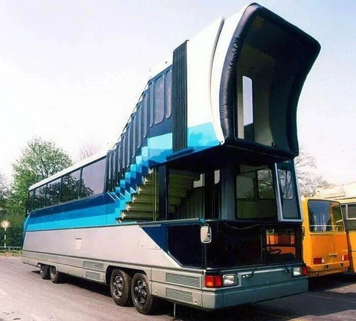 A prototype of the Ikarus bus, created in the early 80s, which was supposed to deliver passengers directly to the aircraft cabin - Ikarus, Bus, The airport, Airplane, Repeat, Hungary