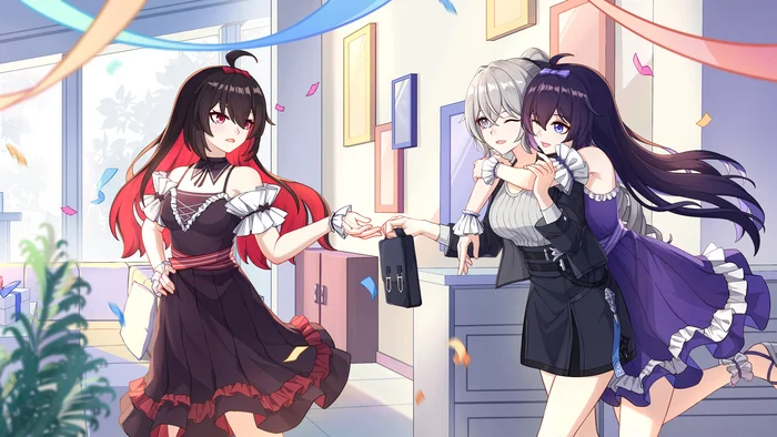 I'm home - Anime art, Anime, Honkai Impact, Bronya Zaychik, Seele Vollerei