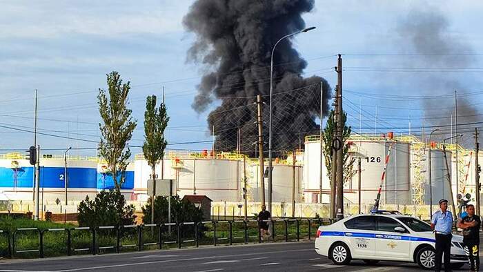 Fire at oil depot in Feodosia - Feodosia, Fire, Incident, Video, Video VK