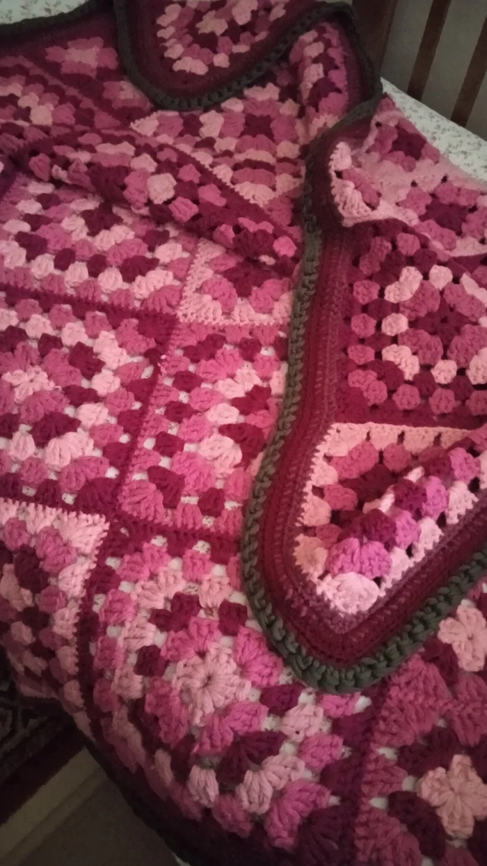 Blanket. Do it yourself - With your own hands, Crochet, Creative people, Textile, Interior, Fashion, Wool, Raspberry wine, Heat, Cosiness, Longpost, Needlework without process