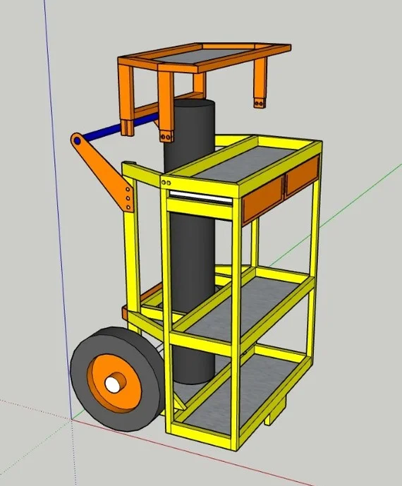 Trolley for semiautomatic machine - My, Male, Metal products, Manufacturing, Welding, Workshop