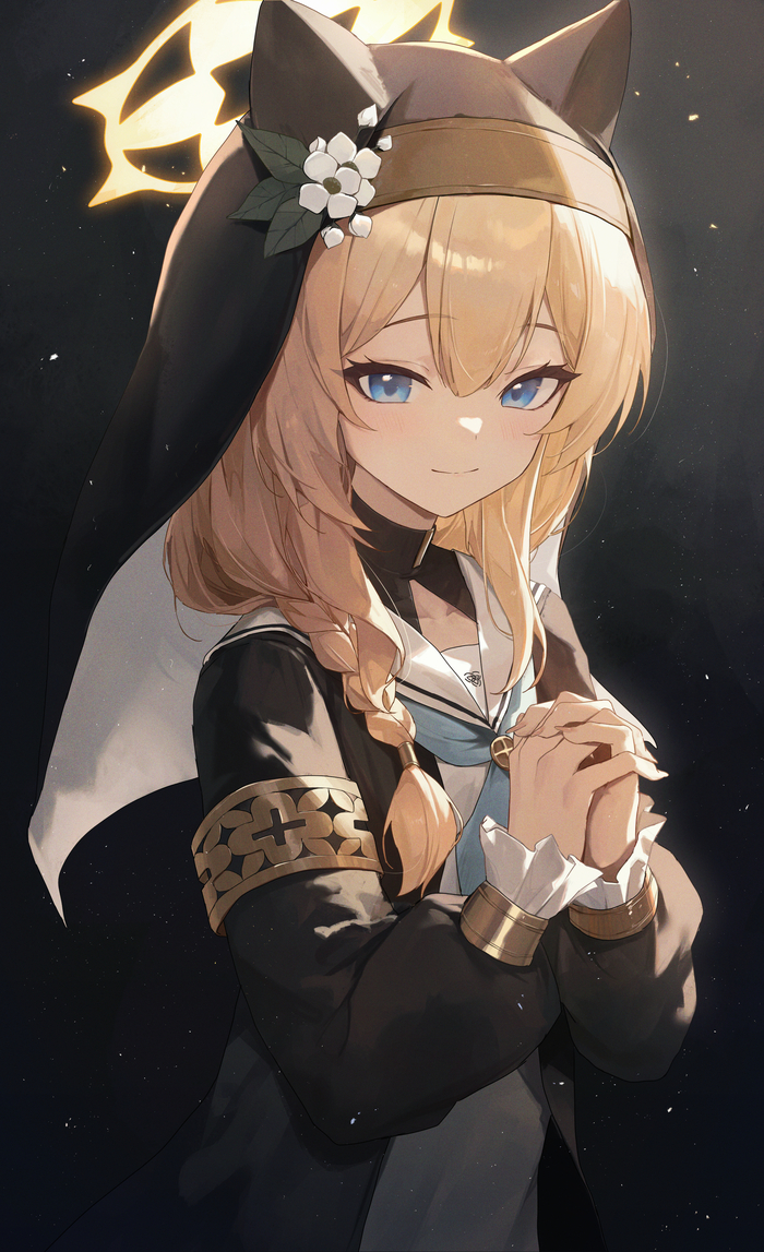 Iochi Mari #001 , Anime Art, Blue Archive, , Animal Ears, , ,  , , ,  ,  , , Iochi Mari