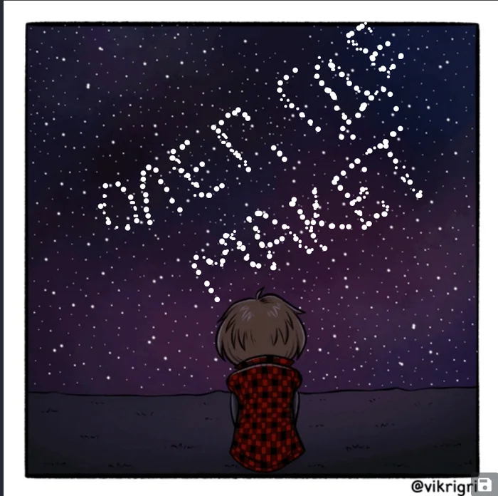 Reply to the post 2000 stars - Author's comic, Comics, Art, Starry sky, Followers, Thank you, Stars, GIF, Longpost, Reply to post