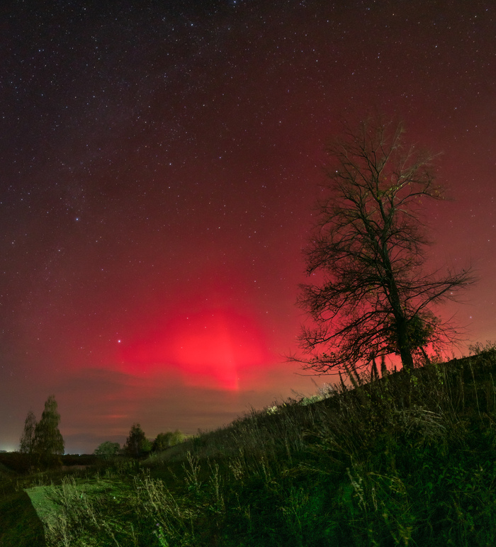 Полярное сияние, полночь 8 октября