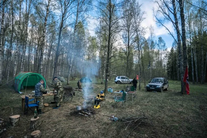 About spring - My, Search squad, Forest, Tent, Spring, Tourism, Туристы, Bonfire