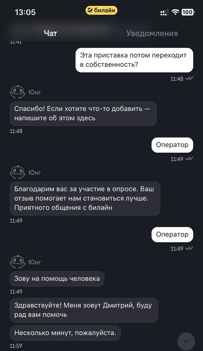 Support that doesn't support - My, Beeline, Support service, Longpost