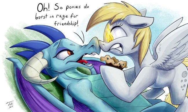 Amber's Big Mistake... - My little pony, Art, Princess ember, Derpy hooves