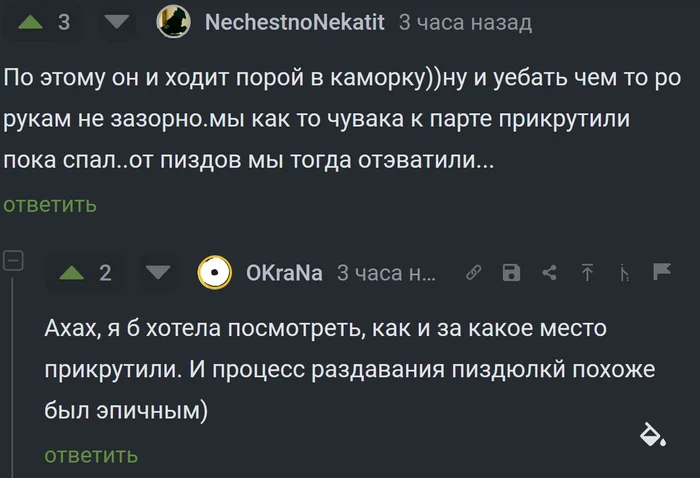 Я вам поиграю, *ляди, с инструментом! - Скриншот, Комментарии на Пикабу, Юмор, Школа, Трудовик, Мат, Длиннопост, Текст