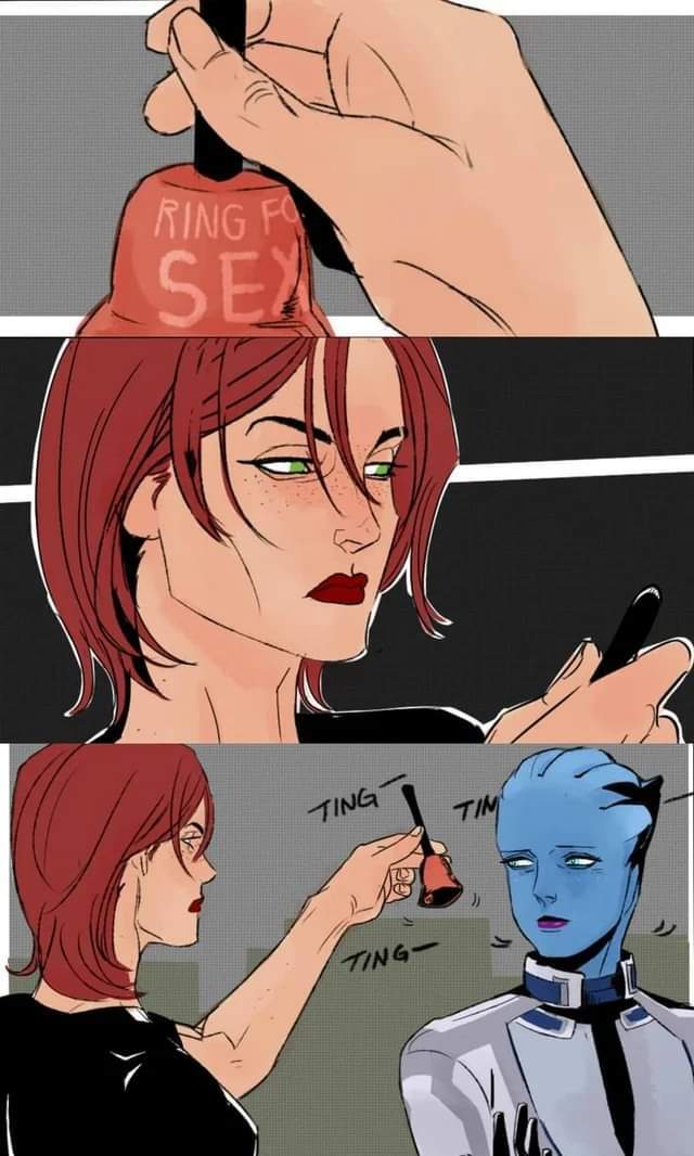 Bell for sex - Shepard, Mass effect, Liara Tsoni, Comics, Lesbian