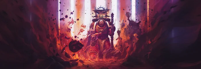 Fire on yourself - My, Space Marine, Warhammer 40k, Art, Wh Art