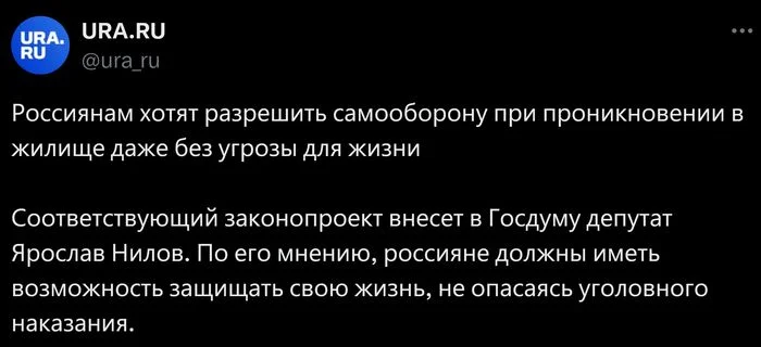 A bill to expand rights to self-defense will be submitted to the State Duma - news, Politics, Russia, State Duma, Bill, Self defense, Society, Arguments and Facts, Uraru, News, Criminal Code