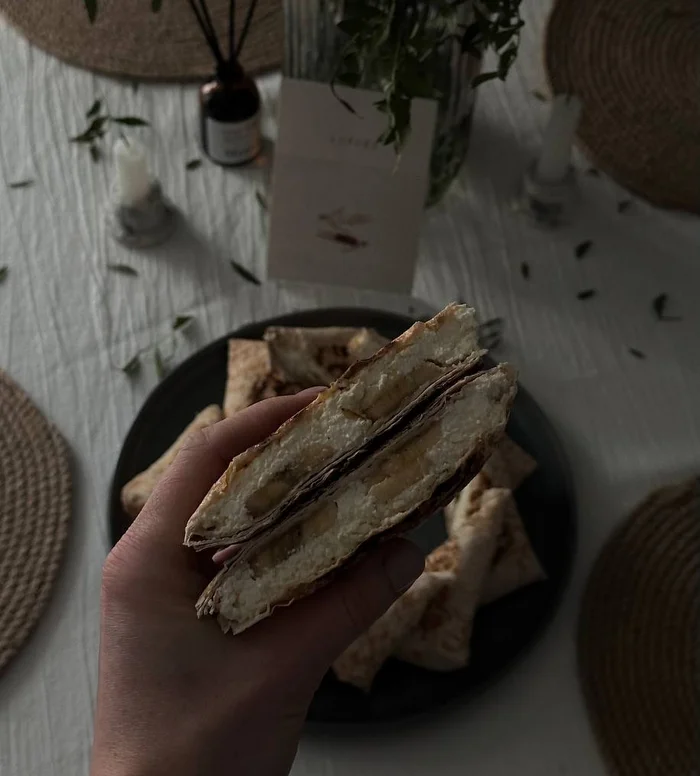 Envelopes with cottage cheese and banana - My, Bakery products, Ingredients, Yummy, Recipe, Video, Vertical video, Longpost