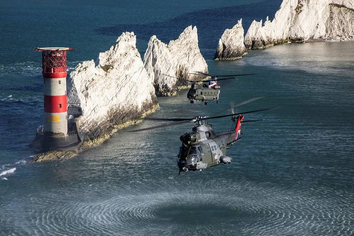 Helicopters and the lighthouse - Aviation, Helicopter, Military equipment, The photo, Lighthouse, The rocks