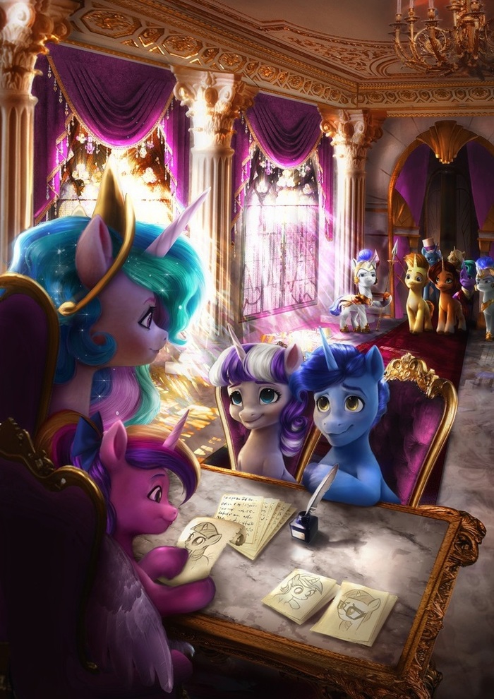       My Little Pony, , Original Character, Princess Celestia, Princess Cadance, Twilight Velvet, Nightlight, Solar Flare, Firelight