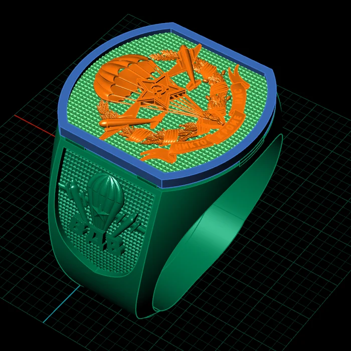 Signets of the Navy and Airborne Forces - My, Casting, 3D, 3D modeling, CNC, Exclusive, Order, Process, Signet, Airborne forces, Navy, Presents, Longpost