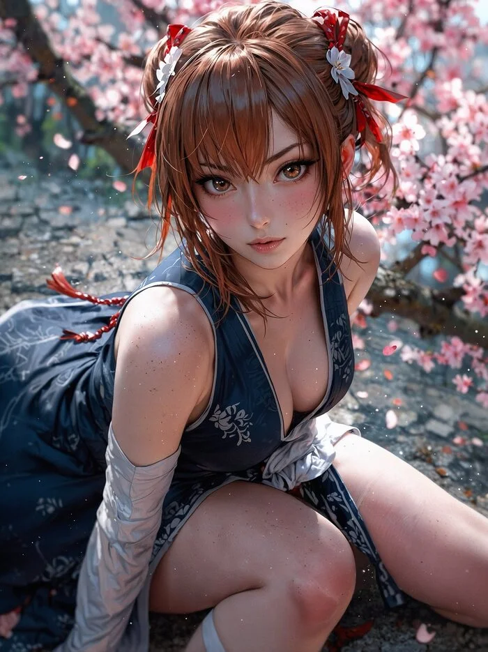 Sakura - Girls, Art, Anime art, Нейронные сети, Neural network art, Artificial Intelligence, Midjourney