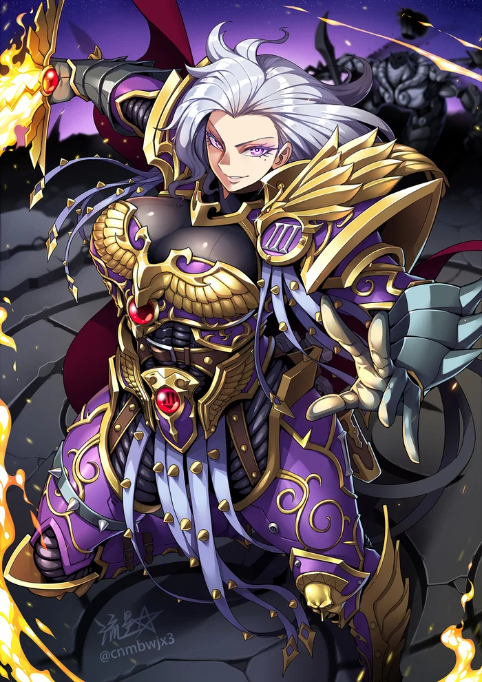 Continuation of the post Fulgrim-chan - Warhammer 40k, Wh Art, Anime art, Fulgrim, Art, Primarchs, Rule 63, Ferrus Manus, Cnmbwjx, Reply to post, Longpost