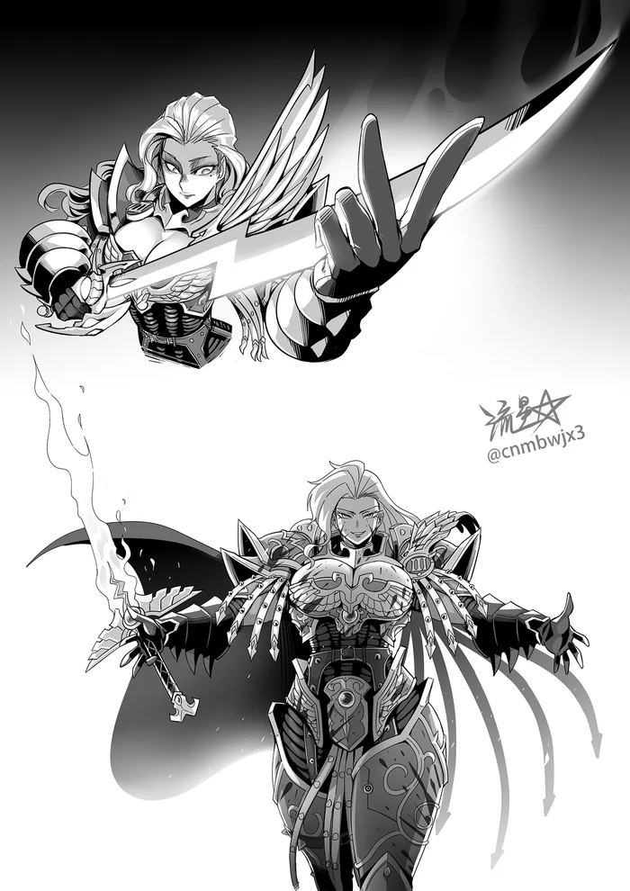Continuation of the post Fulgrim-chan - Warhammer 40k, Wh Art, Anime art, Fulgrim, Art, Primarchs, Rule 63, Ferrus Manus, Cnmbwjx, Reply to post, Longpost