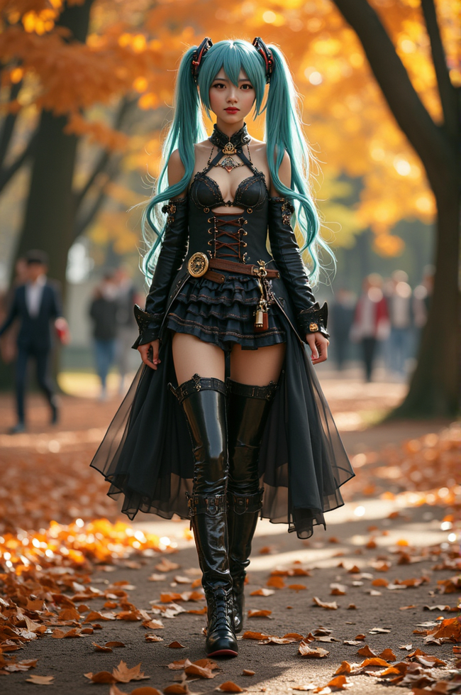 Friday Miku - My, Neural network art, Anime, Video, Hatsune Miku, Flux, Нейронные сети, Vertical video, Longpost, Steampunk, Walk