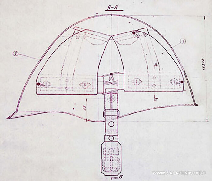 Сборочный чертёж стального шлема СШ-68