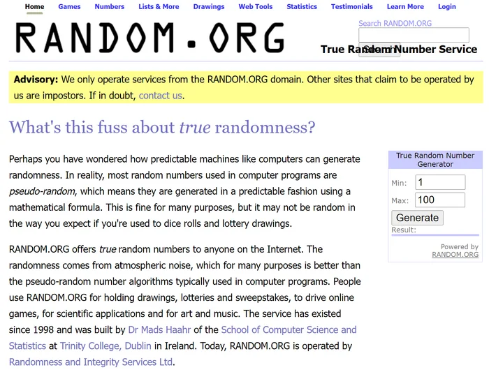 Сайт random.org ушел из России - Числа, Рандом, Юмор, ИА Панорама