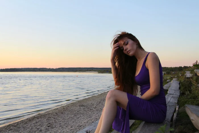 See you, summer! - The photo, Girls, Lake, Camping, Landscape, Sunset, Redheads