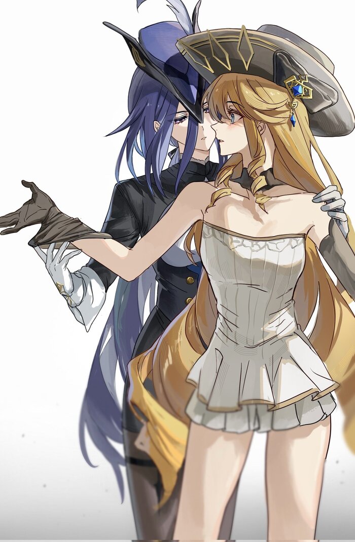    "" , Anime Art, Navia (Genshin Impact), Clorinde (Genshin Impact), Genshin Impact