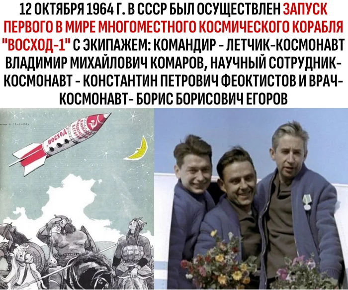 Today, by the way - Space, the USSR, Picture with text