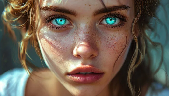 Young woman - My, Graphics, Girls, Eyes, Fantasy, Redheads, Neural network art, Masterpiece (Yandex)