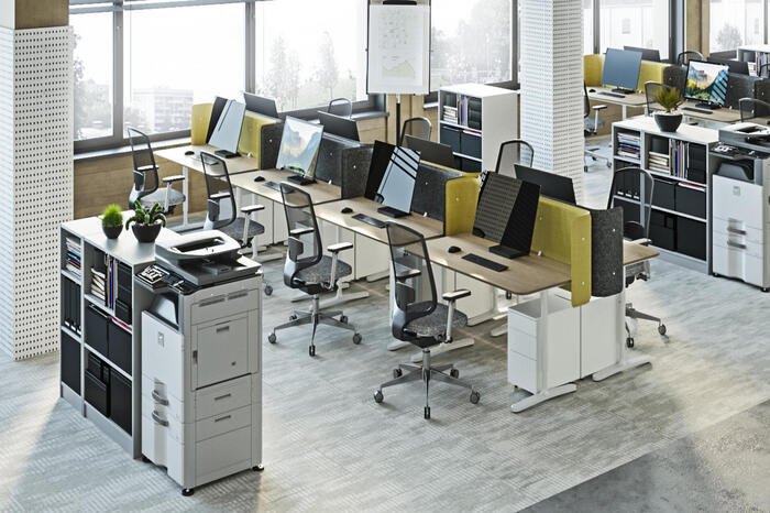 Дизайн офиса в современном стиле: фото зонирования