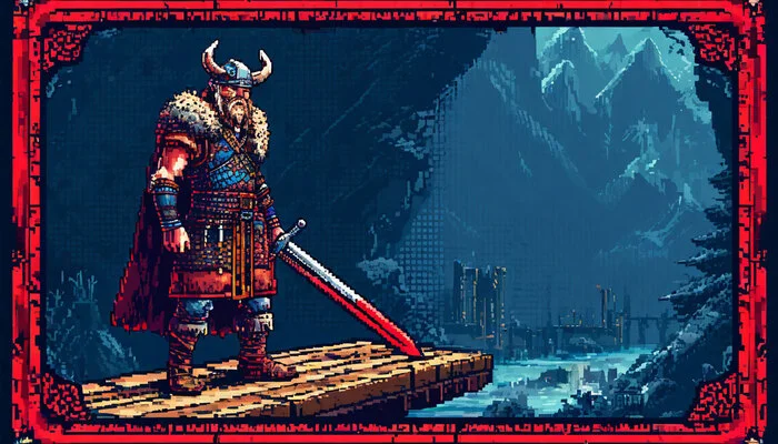 Викинг пиксель арт - Моё, Викинги, Pixel Art, Арт, Графика, Арты нейросетей