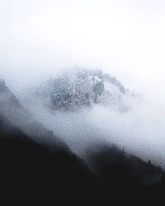 Morning - My, The mountains, Mobile photography, Photographer, The photo, Nature, Autumn, Beautiful view, Fog, Clouds