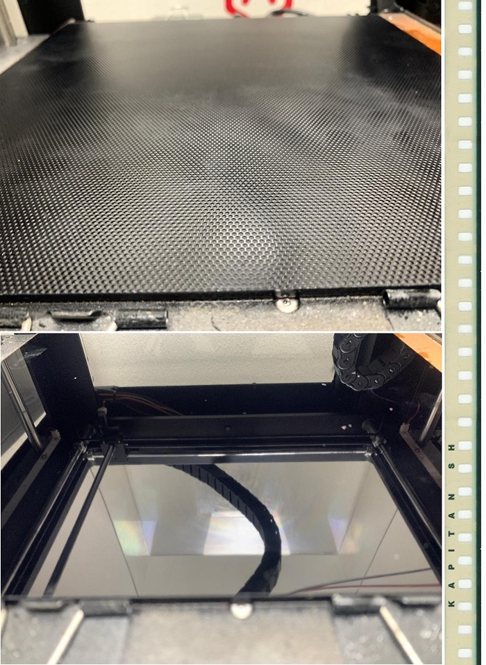 Каленое стекло, разные стороны