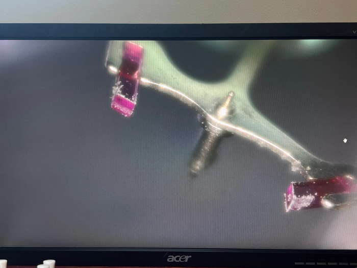 Анкерная вилка с палетами, на которых следы толи старой смазки, толи соли. Вообщем и целом грязи готовой здесь и быть не должно