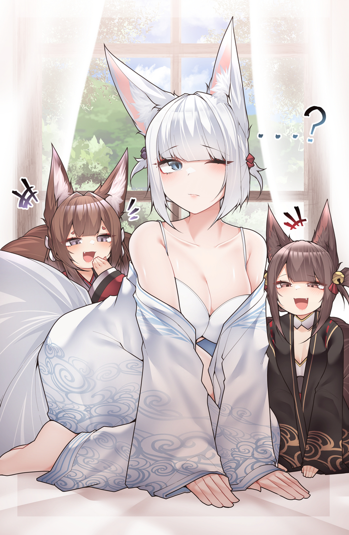    Samip, , , Anime Art, Azur Lane, Amagi, Akagi, Kaga