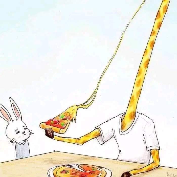 The giraffe is big, he can see better - Caricature, Giraffe, Longpost