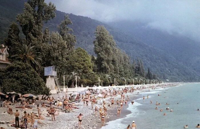 Outdoor recreation - the USSR, Abkhazia, Nostalgia, Youth, Youth, Relaxation, Beach, Nature, The photo, Resort, Telegram (link)