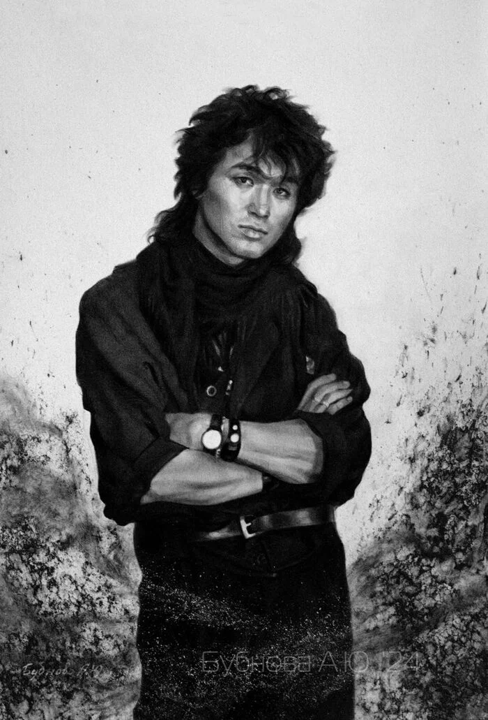 Small portraits of Tsoi, Khoy, Gorshok and Letov - My, Anna Bubnova, Traditional art, Graphics, Portrait by photo, Viktor Tsoi, Egor Letov, Yuri Khoy, King and the Clown, Russian rock music, Pencil drawing, Longpost