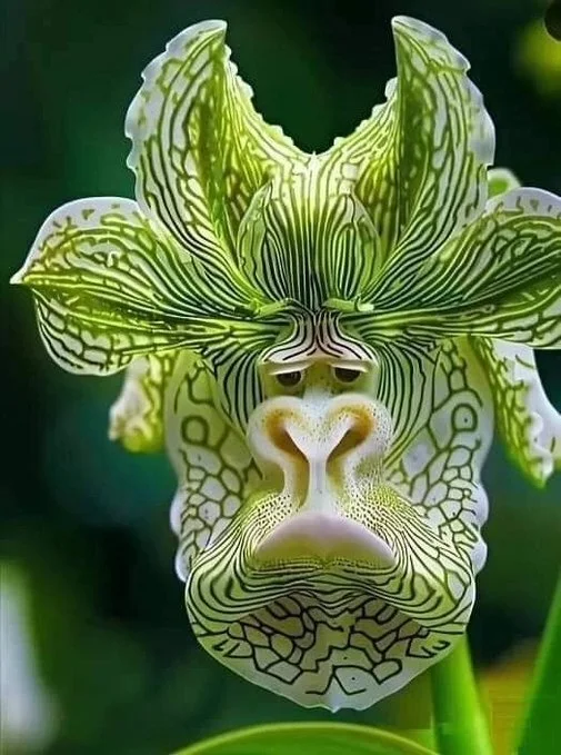 This orchid looks like it just asked for a cookie and mom told it to finish its soup first. - The photo, Flowers, Orchids, Humor, Pareidolia, Neural network art