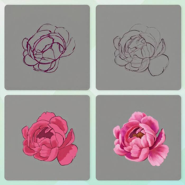 Иллюстрация цветка в ленту